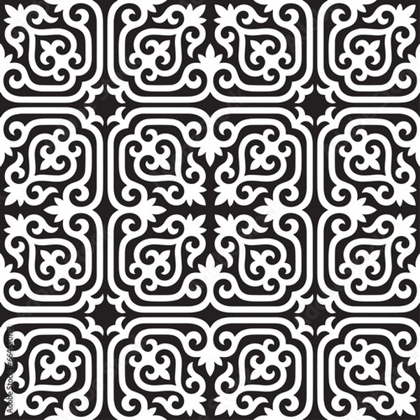 Obraz Kazakh ornaments. Seamless traditional carpet patterns of Kazakhs. Background, texture, design life of nomads. Ancient Turkic ornaments. Customs and traditions of Kazakhstan. Decorative art of nomads