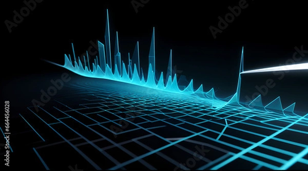 Fototapeta sound waves on black