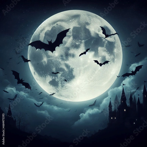 Obraz halloween background with bats
