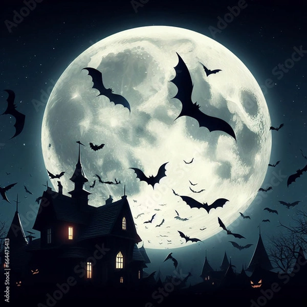 Obraz halloween background with house