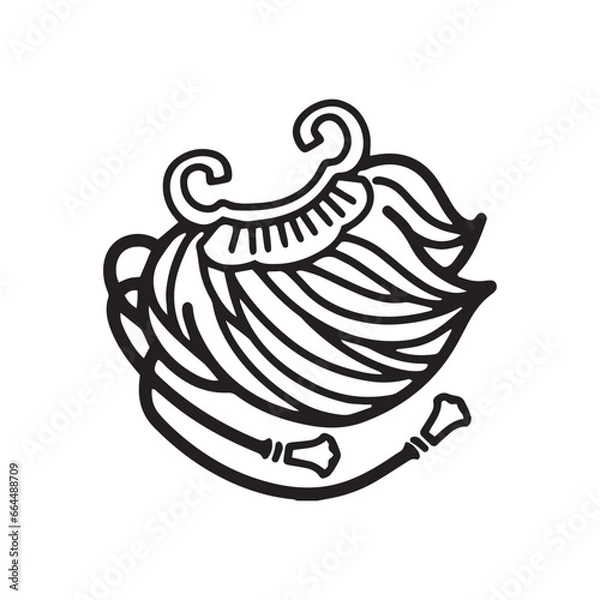 Fototapeta 隠れ蓑　吉祥文様モノクロイラスト