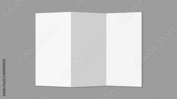 Fototapeta Vector layout of a free trifold template brochure, perfect for your creative projects. Trifold template brochures on gray background