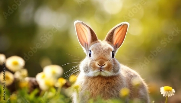Fototapeta Easter Bunny with beautiful Spring Nature.
