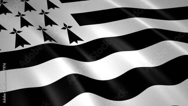 Fototapeta Brittany floating flag. 3D illustration