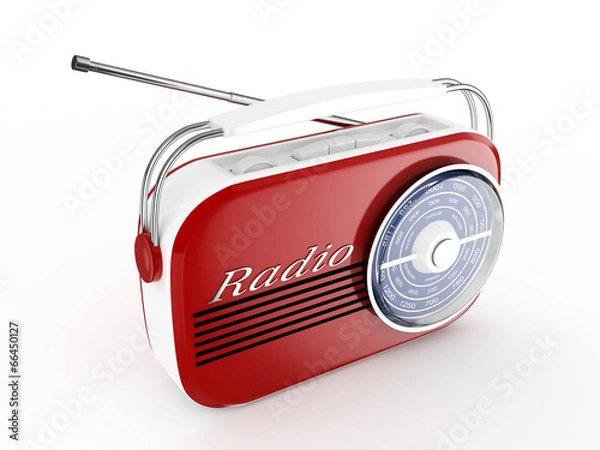 Obraz 3d Retro Radio - isolated