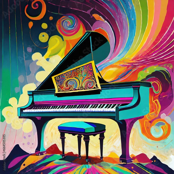 Obraz psychedelic piano