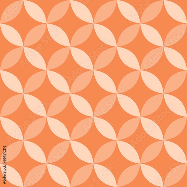 Fototapeta Seamless overlapping coral circle pattern illustration