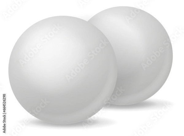 Fototapeta White sphere drug mockup. Round blank pill