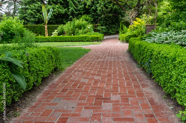Obraz Brick pathways through a garden