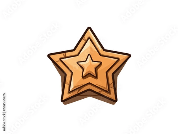 Obraz Doodle Bronze Star Medal, cartoon sticker, sketch, vector, Illustration, minimalistic