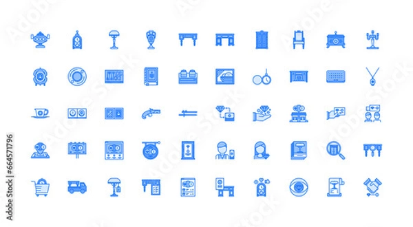 Fototapeta antiques icon set