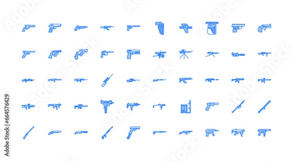 Obraz gun icon set
