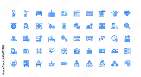 Obraz hotel icon set
