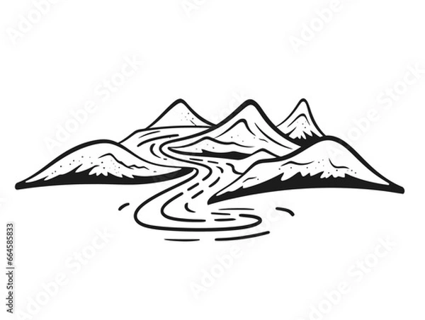 Obraz Doodle Cycling track, cartoon sticker, sketch, vector, Illustration, minimalistic