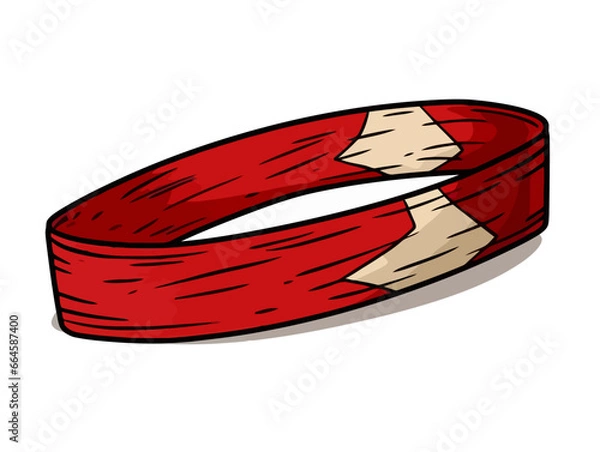 Obraz Doodle Danger tape, cartoon sticker, sketch, vector, Illustration, minimalistic