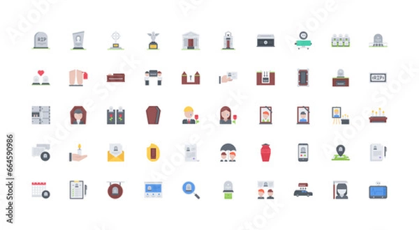 Obraz funeral icon set