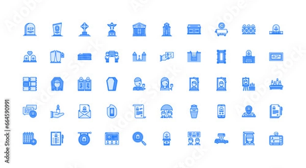 Obraz funeral icon set