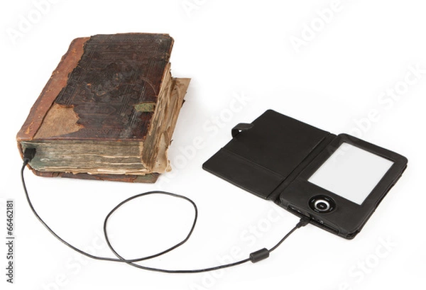 Fototapeta evolution of books isolated on white background