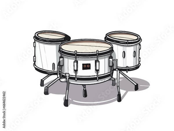 Obraz Doodle Drumline, cartoon sticker, sketch, vector, Illustration, minimalistic