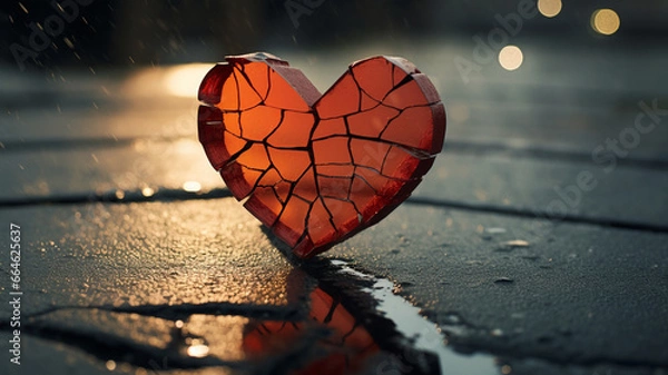 Obraz Pęknięte serce na chodniku 