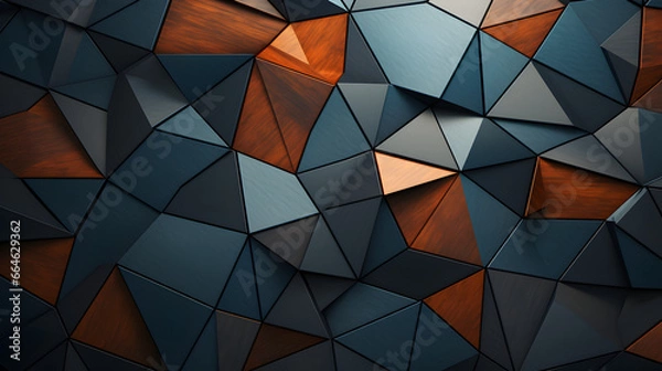 Obraz HQ Futuristic Pattern Background Pattern Illustration, 3D Geometric Texture Wall, Elegant 