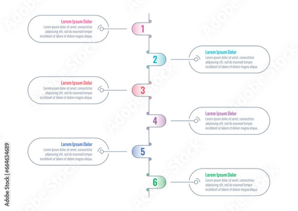 Fototapeta six option informational templates. geometric infographic template. internet, magazine, web, business, annual report infographic template