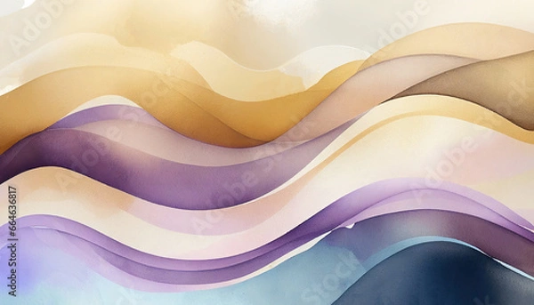 Fototapeta Abstract wave watercolor background in blue colors