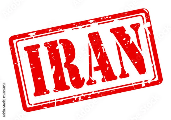 Fototapeta IRAN red stamp text