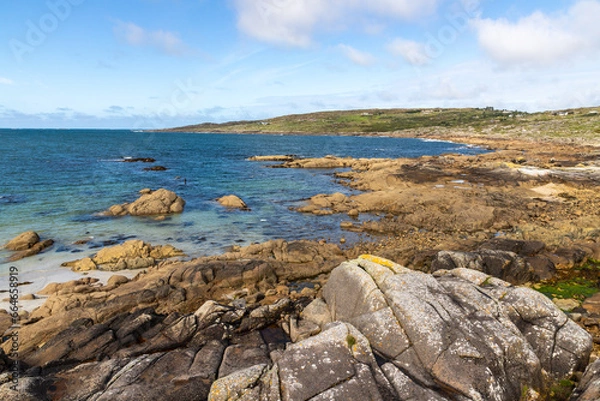 Fototapeta Beach with rocks on dogs bay