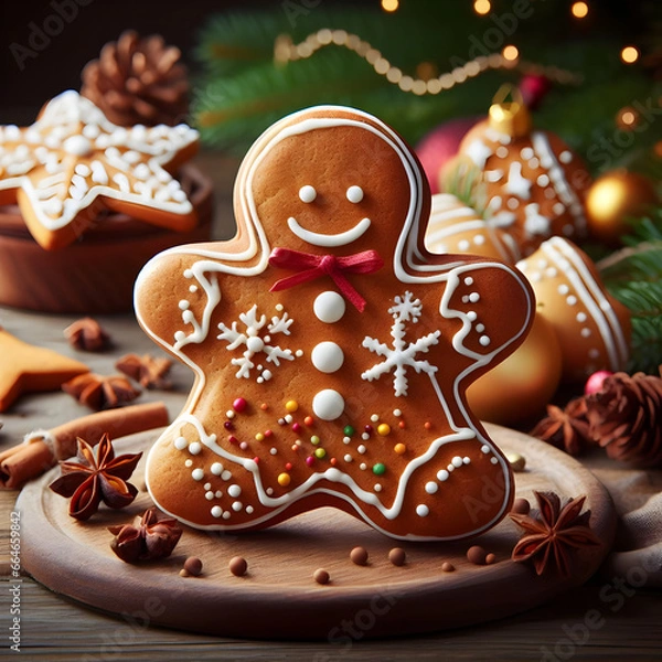 Obraz christmas gingerbread cookies and gingerbread