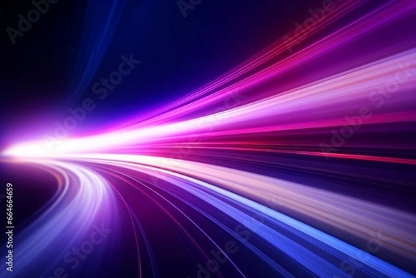 Fototapeta Abstract radiant light rays creating a dynamic sense of speed and movement in vibrant blue and pink hues