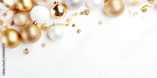 Fototapeta golden christmas background. Generative AI.