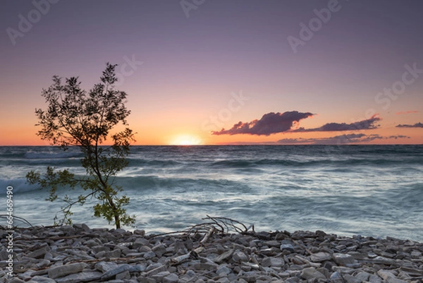 Fototapeta sunset on the beach