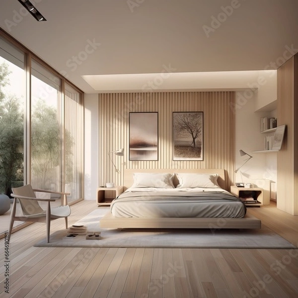 Fototapeta A image of a master suite measuring. Generative AI.