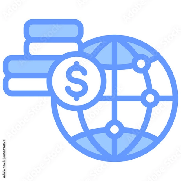 Fototapeta Tokenization Blue Icon