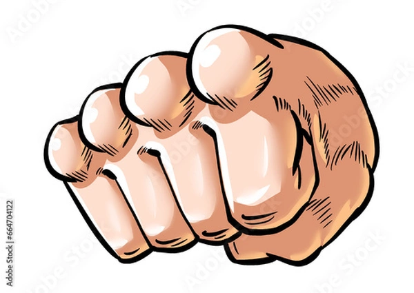 Fototapeta 劇画マンガ風パンチ斜めアングル