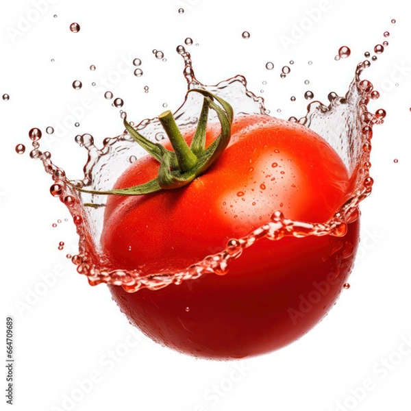 Fototapeta Tomato Studio Shot Isolated on Clear Background, Food Photography, Generative AI