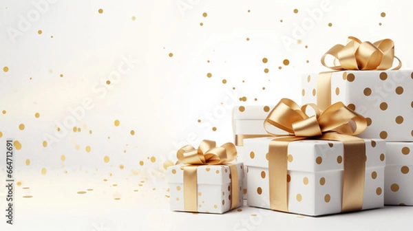Obraz AI art  gold present  　金色のプレゼント