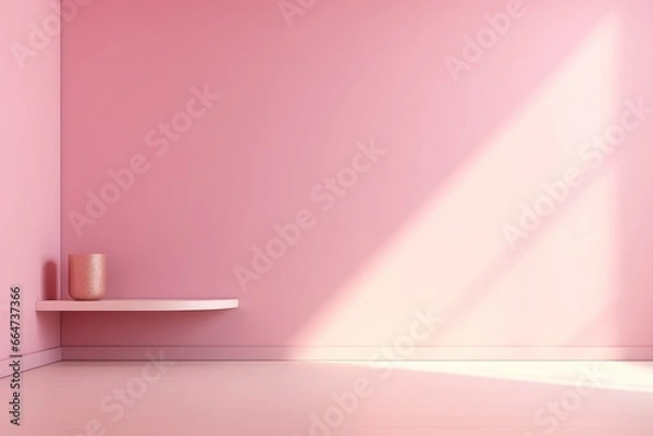 Fototapeta pink room with wall