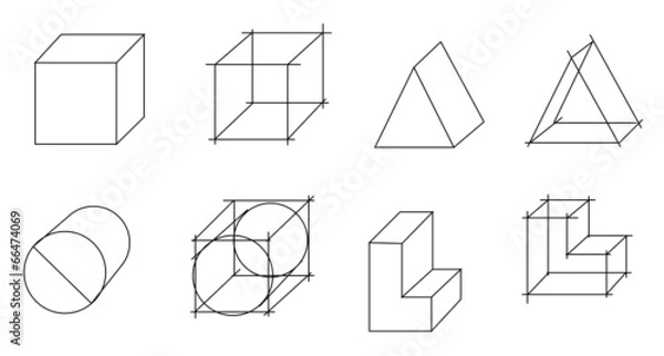 Obraz scheme of geometrical objects vector