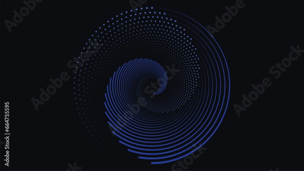 Fototapeta Abstract spiral simple mandala background. This minimalist spiral background can be used as a banner or website background. This dark blue color spinning flower is perfect for festival content create.