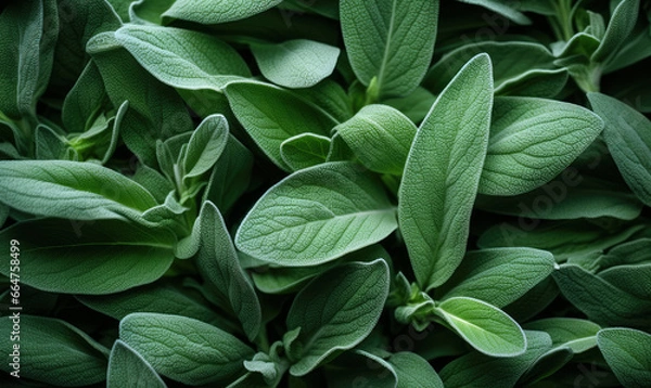 Obraz green sage leaves background