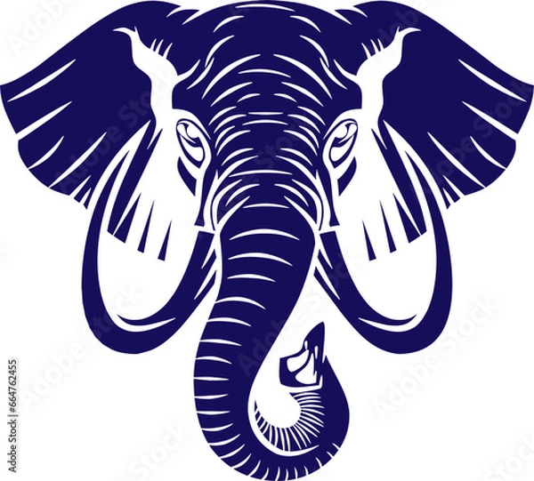 Obraz elephant head silhouette and vector ustration design