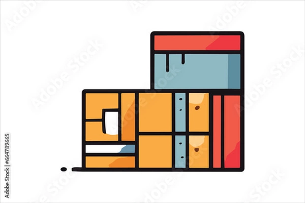 Fototapeta Colorful Delivery, distrubuting, warehouse, shipment thin line icons. Editable stroke. For website marketing design, logo, app, template, ui, etc. Vector illustration on white backgorund