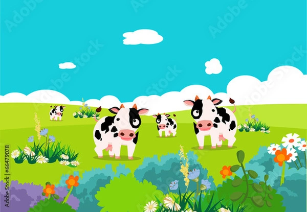 Obraz Farm animals with cows