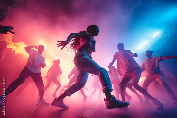 Fototapeta A Choreographer Directing a Group of Talented Dancers