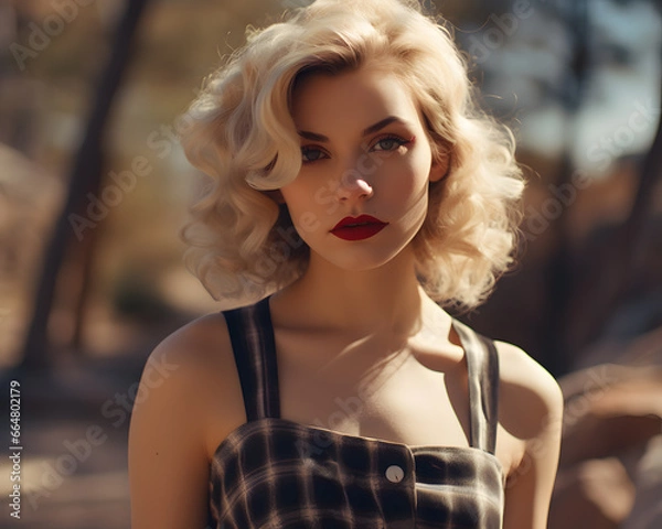 Obraz Portrait of Classic Blonde model. Generative AI