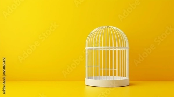 Obraz Background featuring a white cage on yellow.