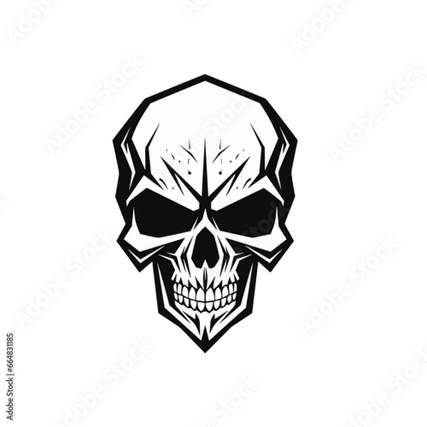 Fototapeta Artistic vector of a skull illustration. Suitable for tattoo, design, and logo.	
