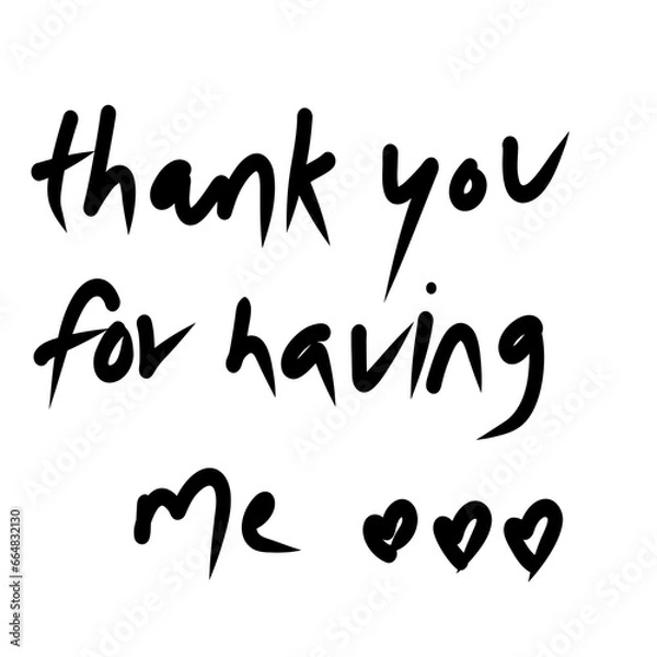 Obraz thank you for having me text
